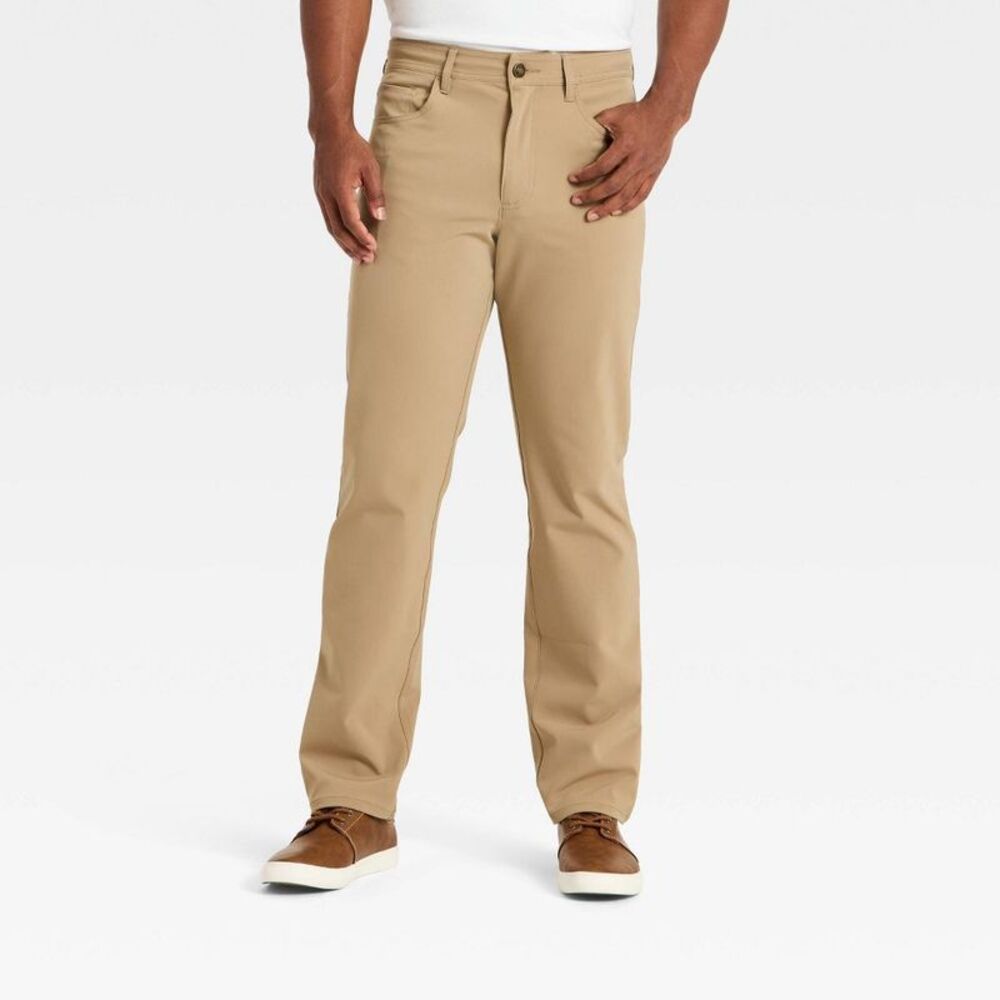 Men's Slim Straight Fit Five Pocket Pants - Goodfellow & Co Tan 30x30